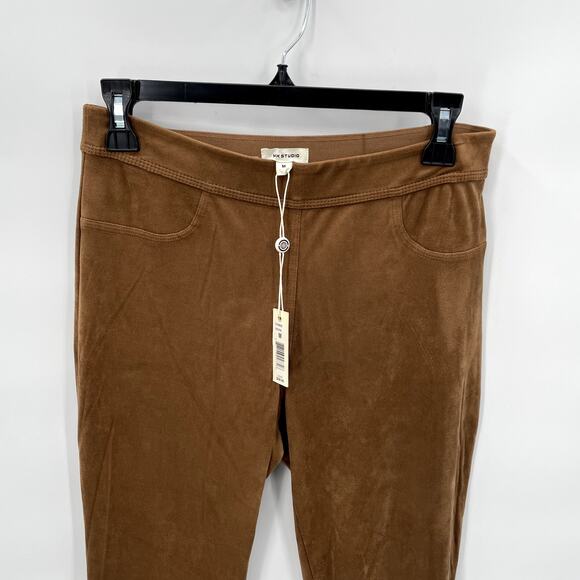 Max Studios NWT Soft Faux Suede Pull On Khaki Jegging Stretch Vicuna Pants / M - Picture 2 of 10